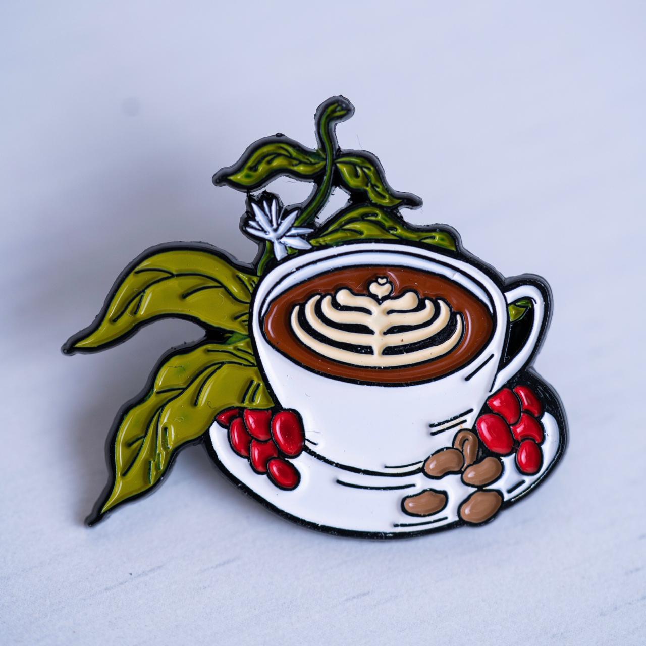 Cappuccino Metal Badge