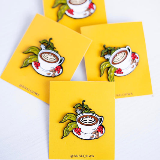 Cappuccino Metal Badge